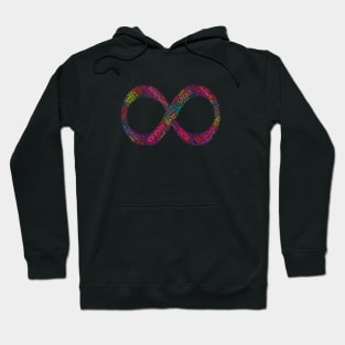 Infinity Symbol Silhouette Shape Text Word Cloud Hoodie